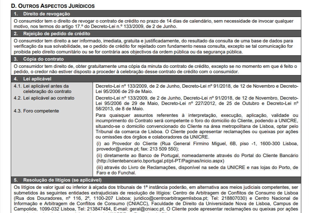 FIN - Outros aspetos jurídicos
