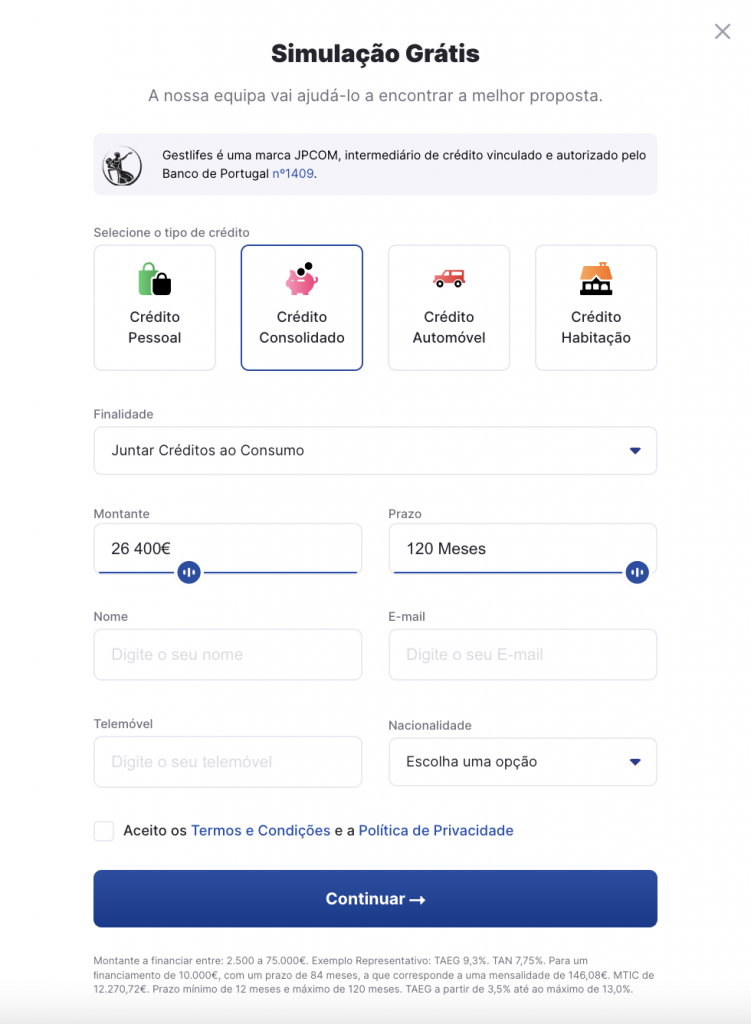 crédito consolidado com hipoteca simulador