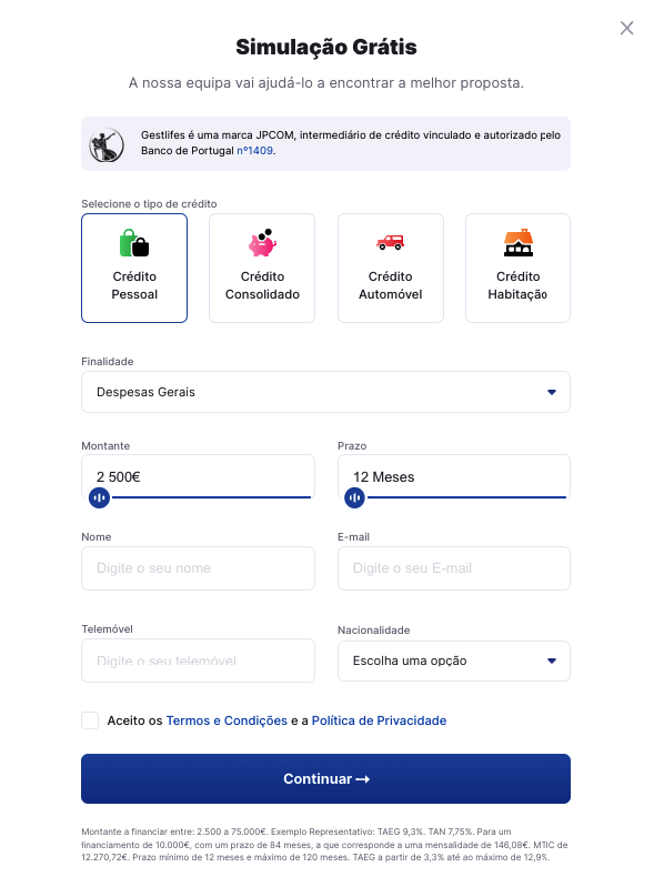 simulador crédito pessoal 120 meses