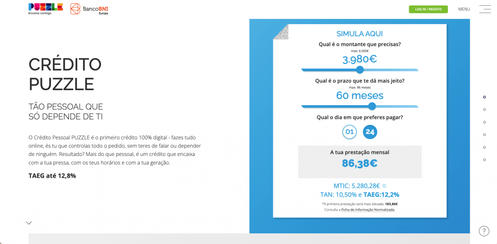 crédito pessoal puzzle simulador