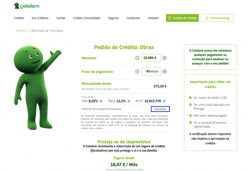 como descarregar FIN no site do Cetelem