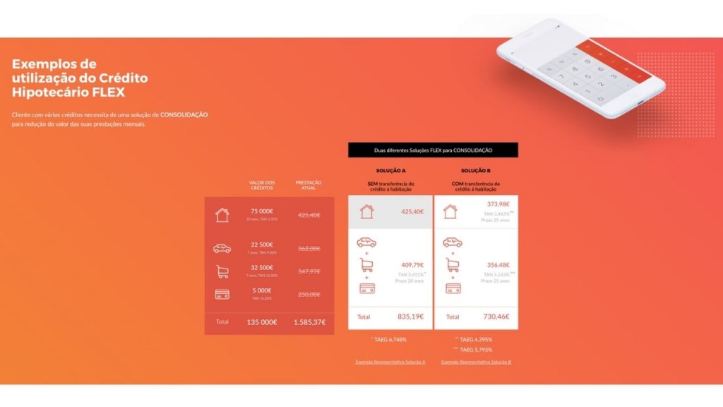 screenshot da oferta de crédito consolidado bni europa